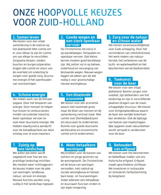 9 hoopvolle keuzes voor Zuid-Holland
